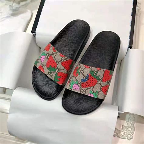 gucci strawberry slides review|gucci bloom sliders women.